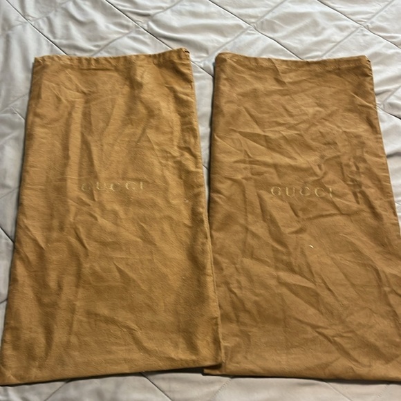 Gucci Vintage Fur Lined Leather Tall Black Gold Heeled Boots Size 4.5 - Picture 13 of 15